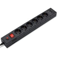 Сетевой фильтр Buro BU-SP5_USB_2A-B 5м black удлинитель