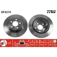 Тормозной диск TRW DF4270