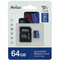Карта памяти Netac MicroSD Card P500 Standard 64GB (NT02P500STN-064G-R)
