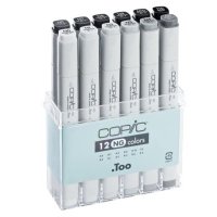 Набор маркеров Copic 12 шт А2 нейтральных серых оттенков, в пластике 