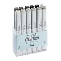 Набор маркеров Copic 12 шт А4 теплых серых оттенков, в пластике 
