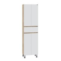 Шкаф-пенал СанТа Марс 50 напольный, янтарное дерево/белый Марс 700429