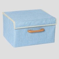 Короб для хранения с крышкой KK/home 33х25х19,5 см, цвет голубой 