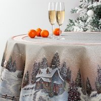 Скатерть круглая 165 см Le Gobelin Новогодний вечер 
