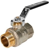 Кран шаровой прямой Stout SVB-0003 DN25 PN40 1/2"x25 ВР-НР ручка рычаг латунь 