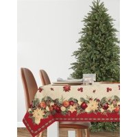 Скатерть 140 х 300 см Le Gobelin Рождественская звезда золото 