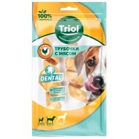 Triol Dental лакомство для собак трубочки витые жевательные (Курица, 2 х 18 г.) 