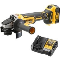 Аккумуляторная угловая шлифмашина DEWALT DCG405P1, 18 В, 125 мм, 9000 об/мин, с АКБ 5 Ач и ЗУ, без кейса (DCG405P1N-XJ) DCG405P1N-XJ
