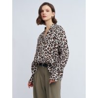 Блузка с вырезом и леопардовым принтом 025211162082 