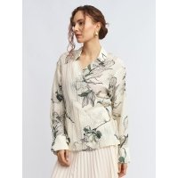 Приталенная блузка на запах с принтом 02521117Y093 