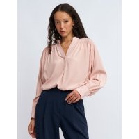 Однотонная свободная блузка с вырезом 025211162222 