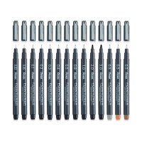 Линер Pentel Pointliner Calligraphy 2 мм , черные чернила 