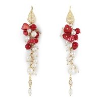 серьги Rocca Florentina OD0316/G25 красный+белый UNI