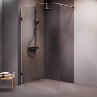 Душевая перегородка Am.Pm X-Joy 120х195 см, профиль черный, стекло прозрачное W94UWI-120-F1-BTE