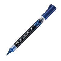 Маркер-кисть с подкачкой чернил Pentel 1-10 мм, цвет синий+зеленый металлик в блистере