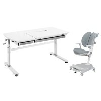 Комплект мебели Hoff Cubby парта Iris Grey и кресло с подлокотниками Arnica Grey