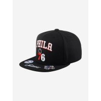 Бейсболка с прямым козырьком MITCHELL NESS HHSS2998-P76YYPPPBLCK Philadelphia 76Ers NBA (черный), Черный