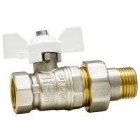 Кран шаровой LD Pride 3/4" наружная-внутренняя резьба ручка бабочка цвет белый 