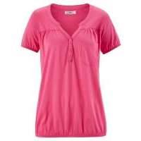 Трикотажная блузка с коротким рукавом (ярко-розовый) 