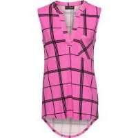 Футболка без рукавов (фуксия/черный в клетку) 