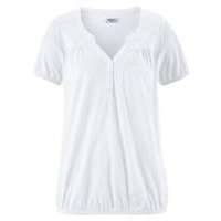 Трикотажная блузка с коротким рукавом (белый) 