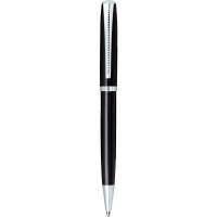 ручка шариковая Brauberg "Cayman Black", корп. черный, серебр. детали, синяя 141410