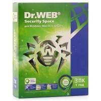 антивирус Dr.Web Security Space 3 ПК 1 год Security Space