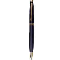 ручка шариковая Brauberg "De luxe Black", корпус черный, золот. детали, синяя 141411