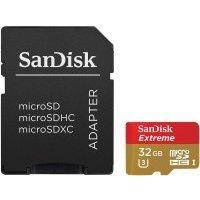 Карты памяти SanDisk Extreme microSDHC 32GB + SD Adapter Class 10 UHS-I