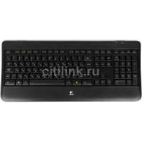 Клавиатура LOGITECH K800, USB, Радиоканал, c подставкой для запястий, черный [920-002395] 920-002395