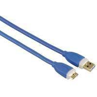 Кабель USB3.0 HAMA USB A (m) - micro USB B (m), GOLD , 1.8м, синий [00039682] 00039682