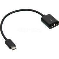 Адаптер OTG DEPPA , USB - microUSB, 0.15м, черный 72110