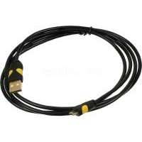 Кабель USB2.0 2A Smooth connector, USB A (m) - micro USB B (m), GOLD , 1.5м, черный 