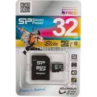 Карта памяти microSDHC UHS-I SILICON POWER 32 ГБ, 40 МБ/с, Class 10, , 1 шт., переходник SD SP032GBSTHBU1V10-SP