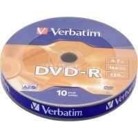 Оптический диск DVD-R VERBATIM 4.7Гб 16x, 10шт., bulk [43729] 43729