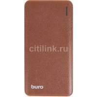 Внешний аккумулятор BURO , 10000мAч, коричневый T4-10000