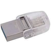 Флешка USB KINGSTON DataTraveler microDuo 128Гб, USB3.1, серебристый [dtduo3c/128gb] DTDUO3C/128GB