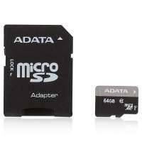карта памяти TransFlash 64ГБ MicroSDXC Class 10 UHS-I A-Data Premier AUSDX64GUICL10-RA1