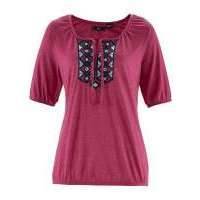 Трикотажная туника с рукавами длиной до локтя (ягодный меланж)