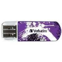 Флешка USB VERBATIM Store n Go Mini Graffiti 8Гб, USB2.0, пурпурный и рисунок [98164] 98164