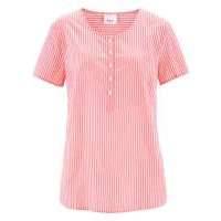 Туника с коротким рукавом (нежный ярко-розовый/белый в полоску)