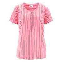 Туника с коротким рукавом (ярко-розовый гибискус/белый в полоску)