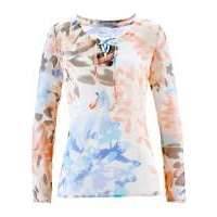 Шифоновая туника (персиковый/лососевый с принтом)