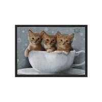 Дверной коврик Три котенка (коричневый) 