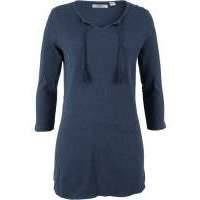 Трикотажная туника с рукавом 3/4 (темно-синий меланж)