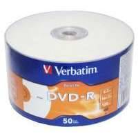 Оптический диск DVD-R VERBATIM 4.7Гб 16x, 50шт., bulk, printable [43793] 43793