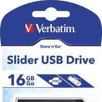 Флешка USB VERBATIM Store n Go Slider 16Гб, USB2.0, черный [98696] 98696