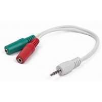Аксессуар Gembird 3.5 Jack M - 2x3.5 Jack F White CCA-417W