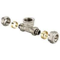Тройник Valtec обжимной с переходом 20 х 1/2"