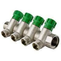 Коллектор с вентилями Valtec 1" х 2 выхода 1/2"